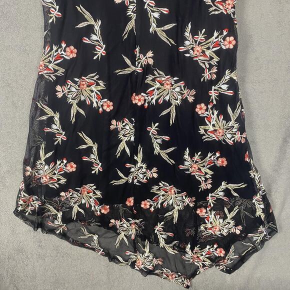 Alfani Woman Dress Womens 16W Black Floral Embroidered Sleeveless Mesh Asym Hem - Picture 6 of 12